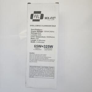 4 Count PBL-MX-FL65 Watt Spiral Compact Fluorescent Bulb- 3500Lumen